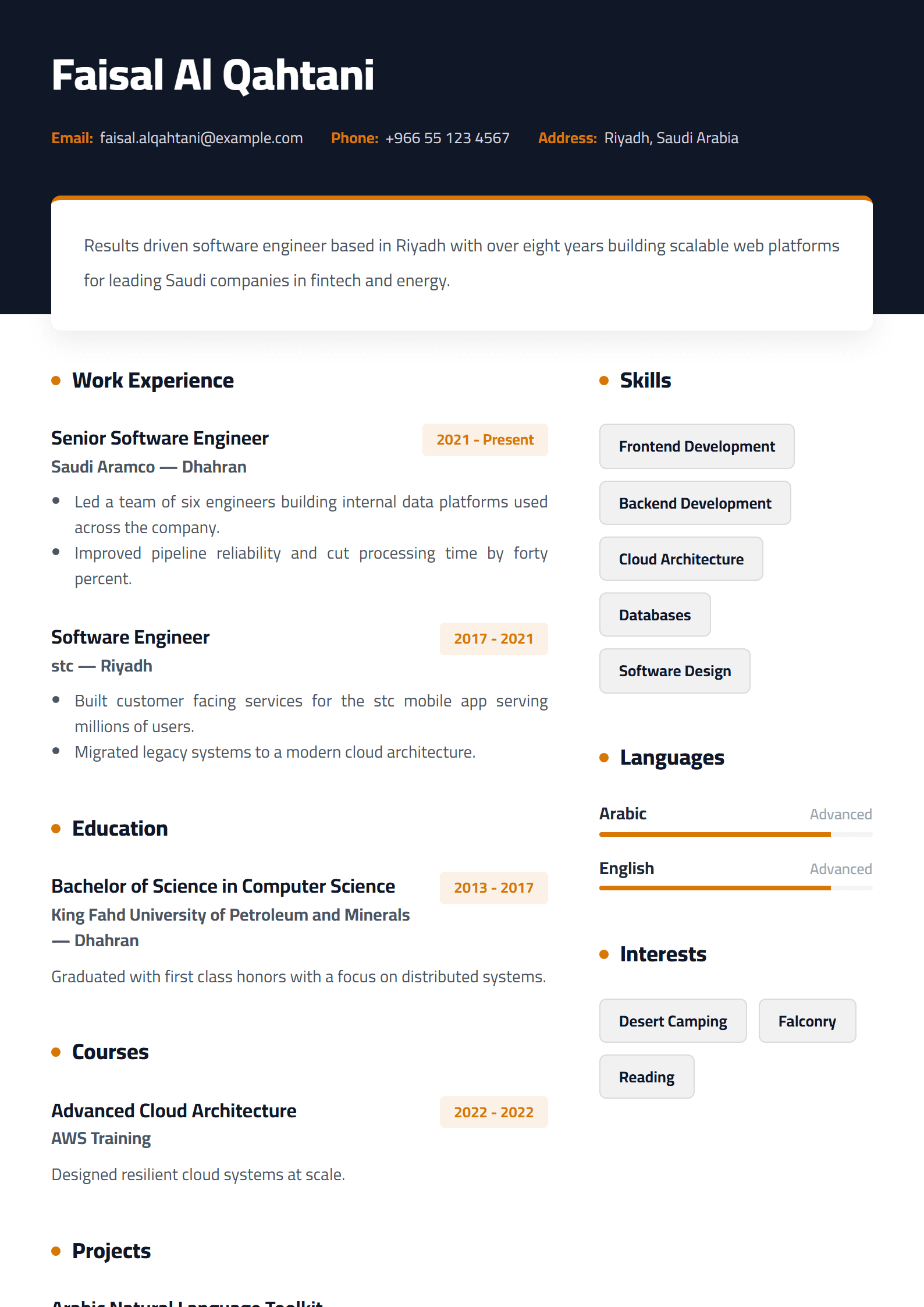Modern resume template
