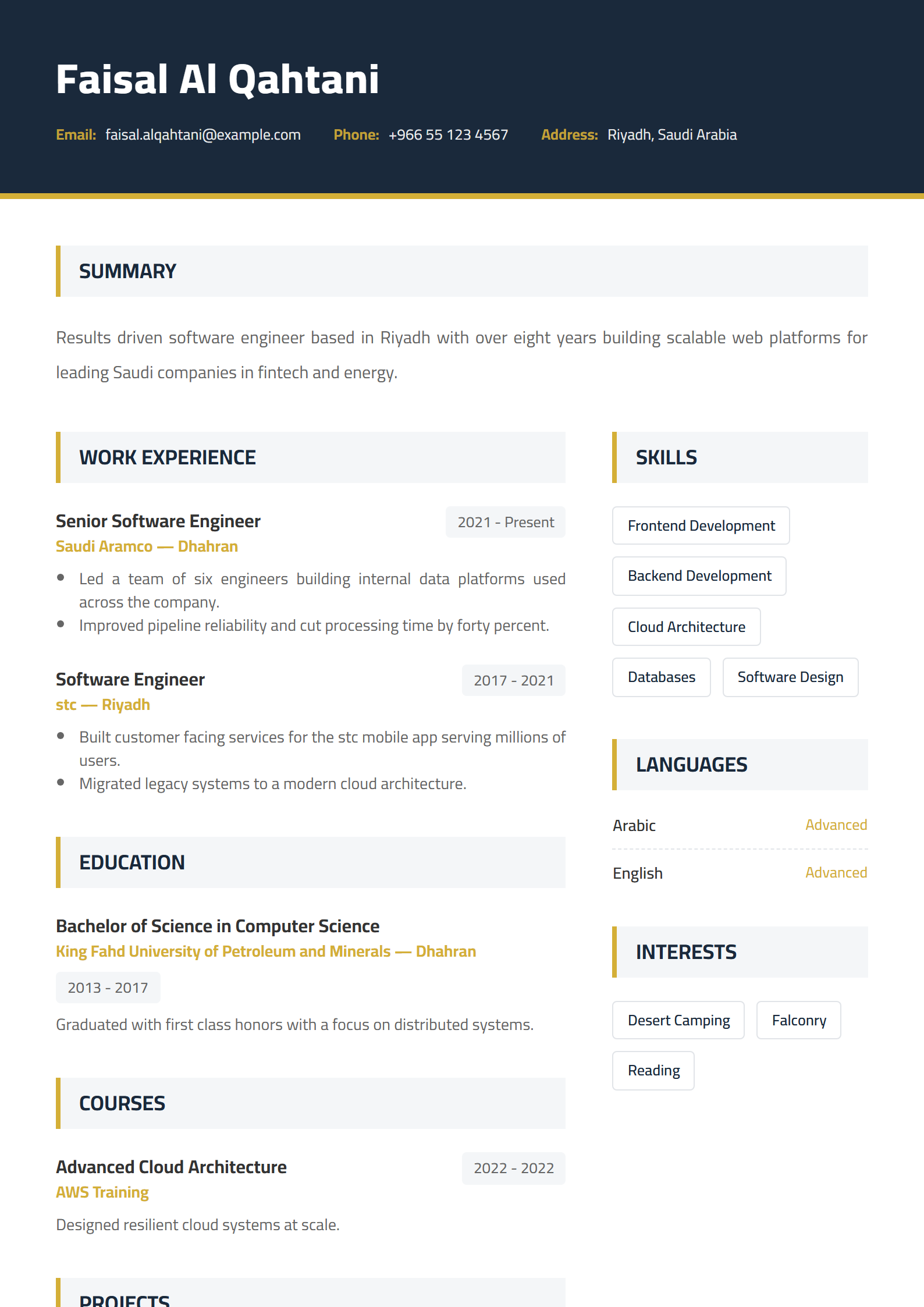Executive resume template